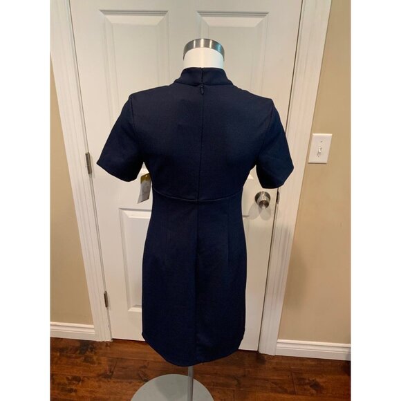 Trina Turk Navy Blue Short Sleeve Deep V-Neck Dress, Size 2 (US) NWT! - Picture 5 of 6